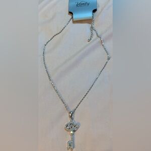Vanity Silver Key Charm Necklace